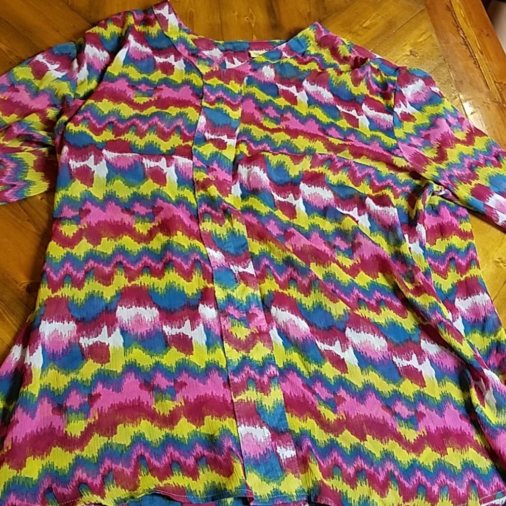 Wrangler long sleeve multi color blouse worn once